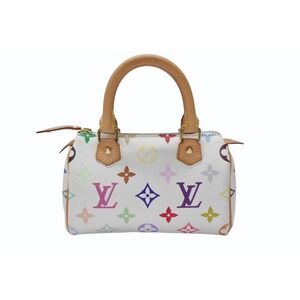 LOUIS VUITTON Monogram Multicolore Multicolor Speedy Natural Takashi Murakami